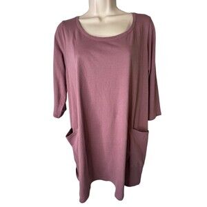 Pure Jill Cotton Scoop Neck Tunic Top with Front Pockets Size MD 100% Cotton